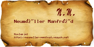 Neumüller Manfréd névjegykártya